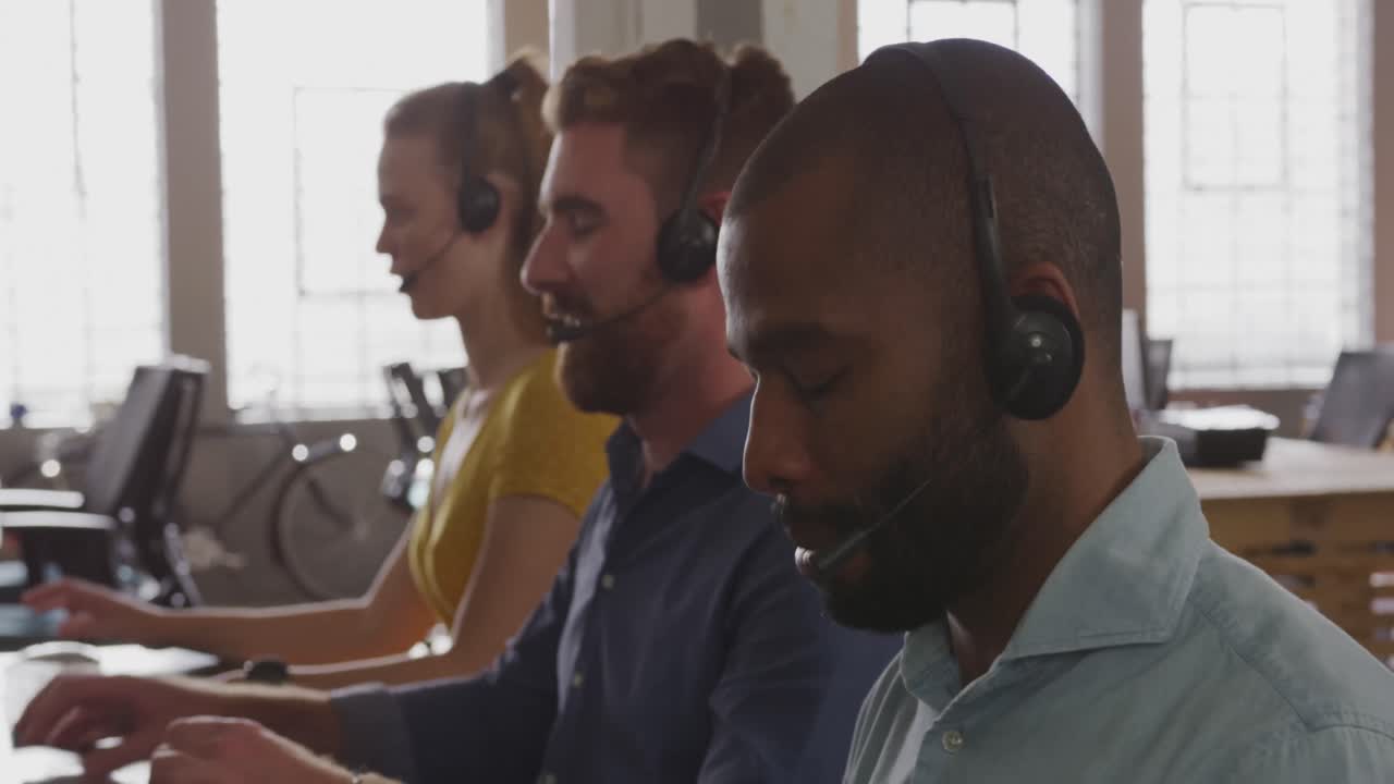 Young creative professionals working in a modern office