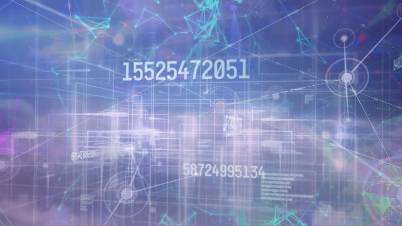 Animation of data processing over clouds