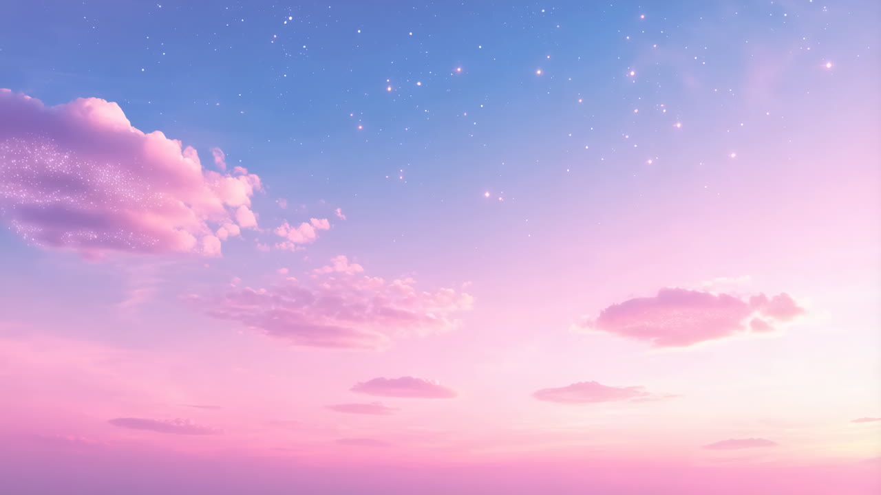 Dreamy Pastel Sky with Twinkling Stars