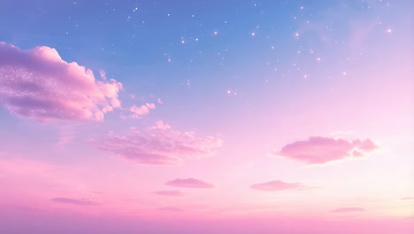 dreamy pastel sky with twinkling stars