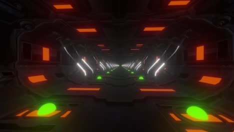 corredor futurista de ciencia ficción con iluminación de neón