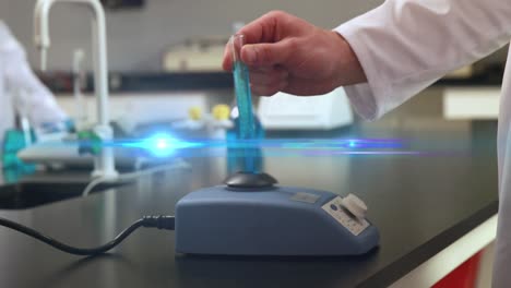 animation of light spots over caucasian doctor in lab