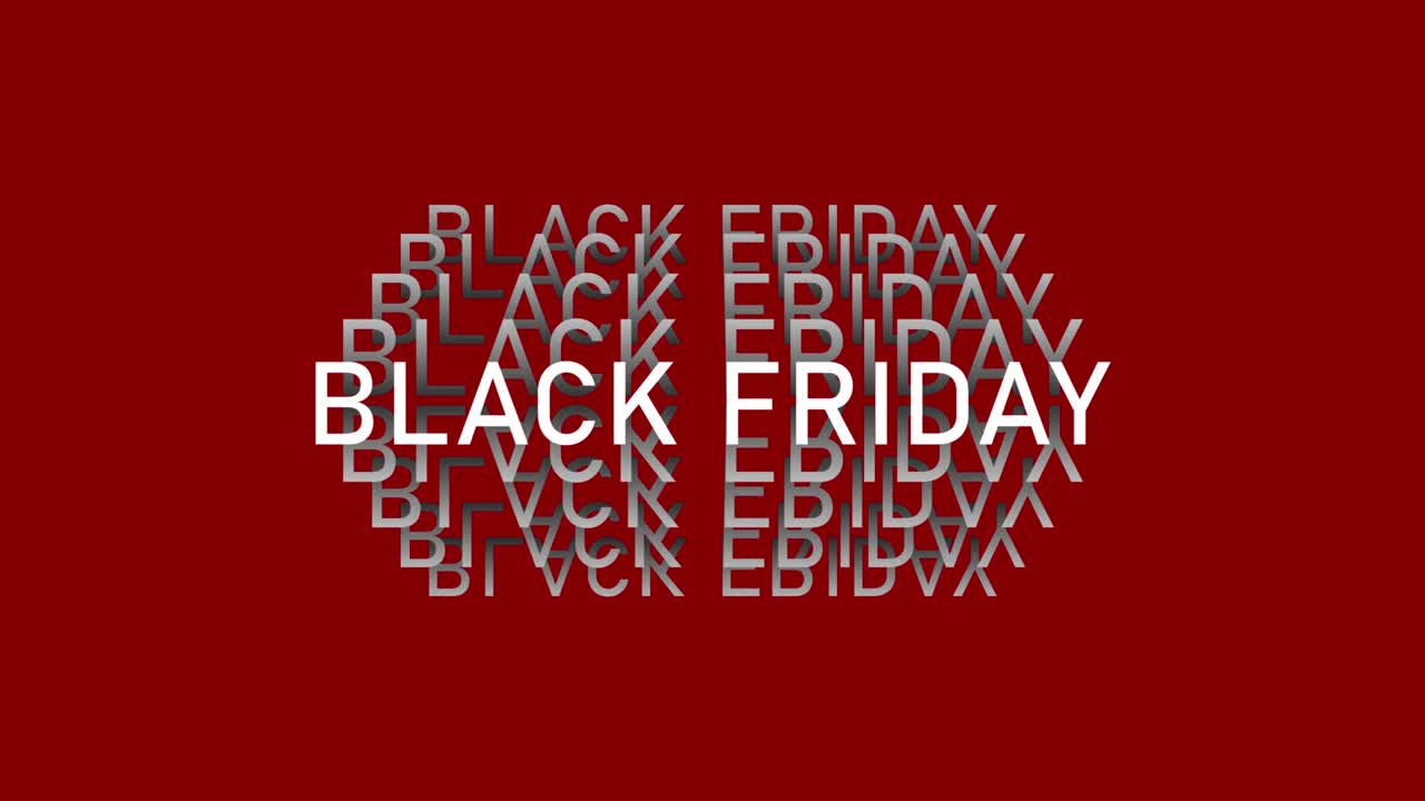 Black Friday - Black Friday Text wiederholt sich für einen tiefen Hintergrund - Black Friday Schriftanimation - Black Friday Sale Banner - Black Friday Hintergrundmuster Schleife - Black Friday Text Bewegthintergrund - Roter Hintergrund