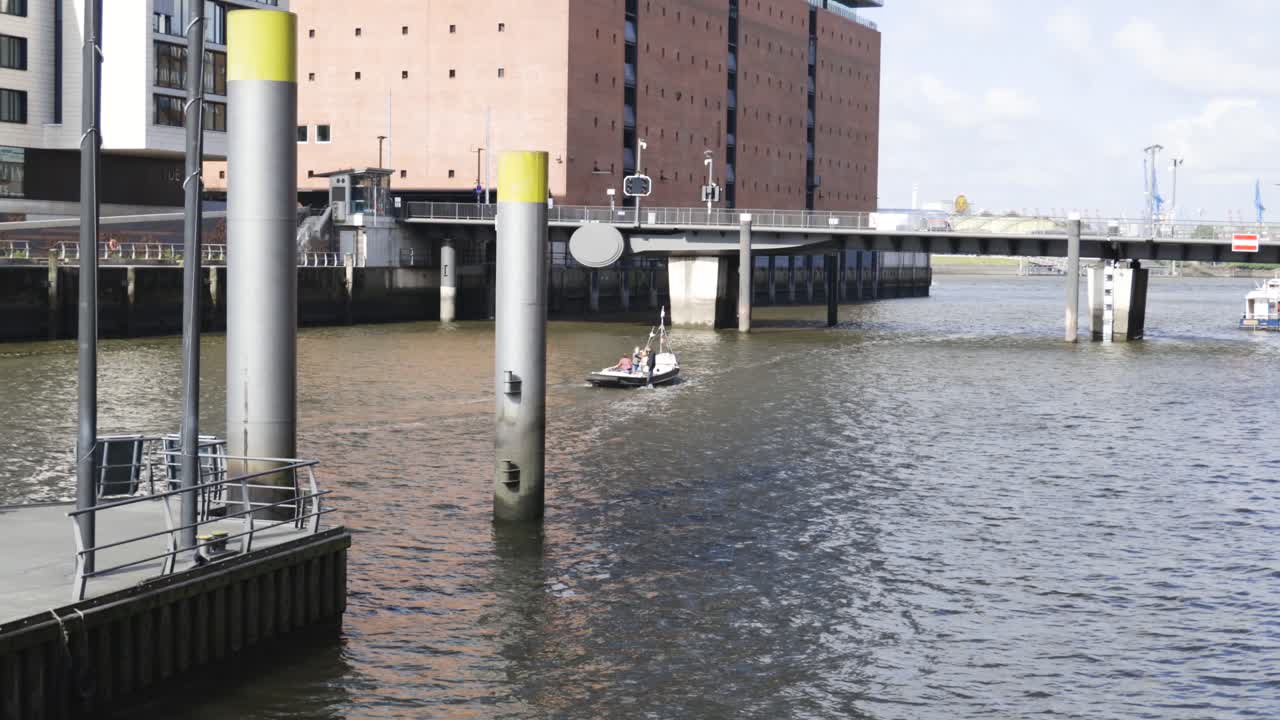 A nice quite morning in the Hamburg Hafen, Hamburger Hafen, Hafen City in Germany. Port of Hamburg