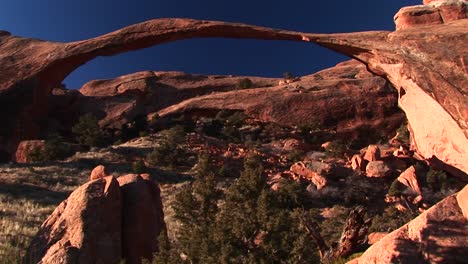 mediumshot of the landscape arch in arches national park utah