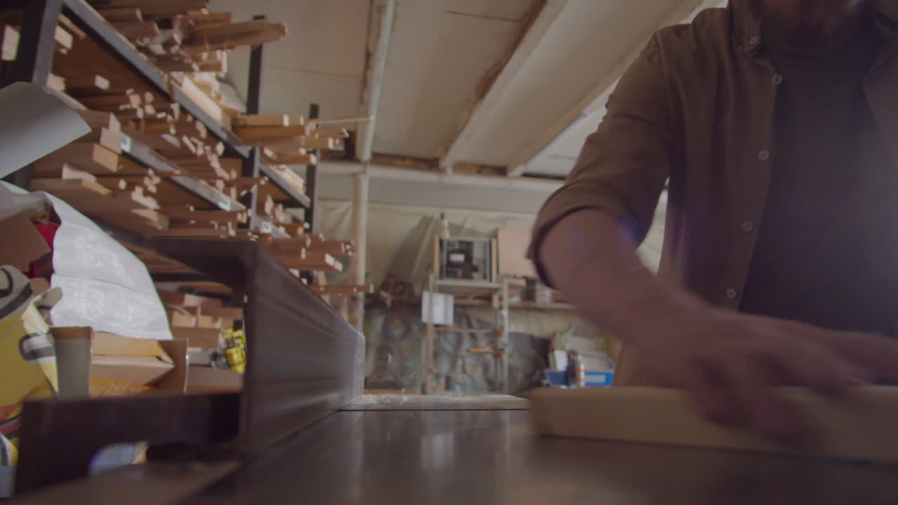 Woodworker Planing Board with Table Saw