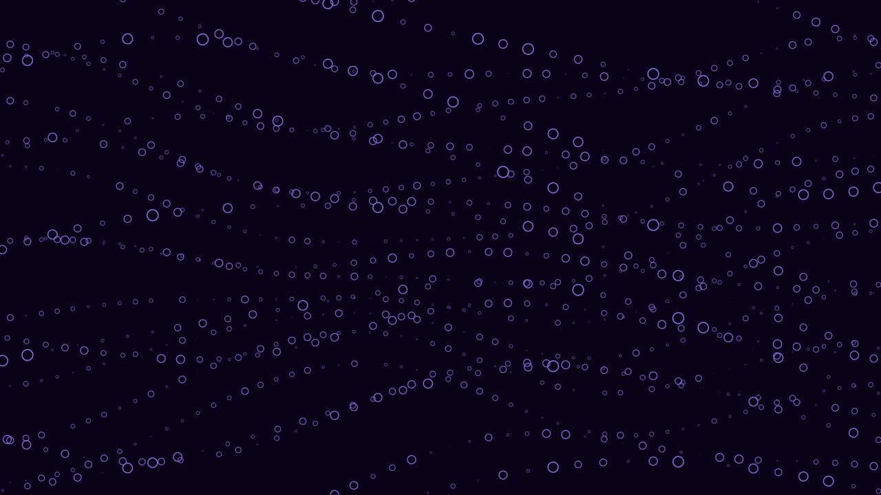 Rainbow futuristic waves pattern with rings and dots on black gradient