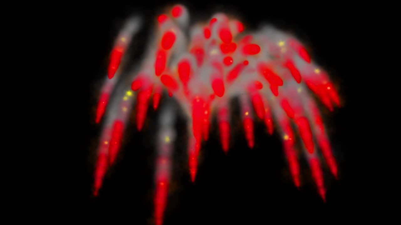 연기를 불어넣는 색 입자 애니메이션 모션 그래픽