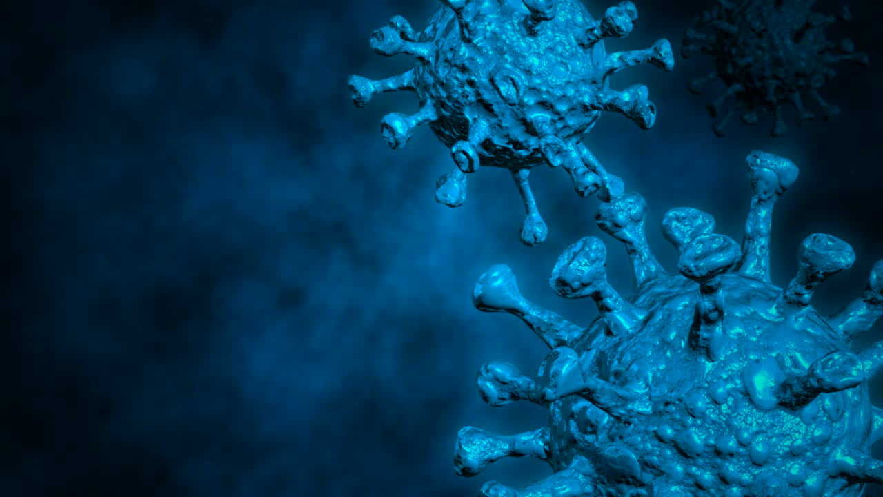 추상적인 코로나 바이러스 이동 바이러스 세포 - 모션 그래픽 (루프)