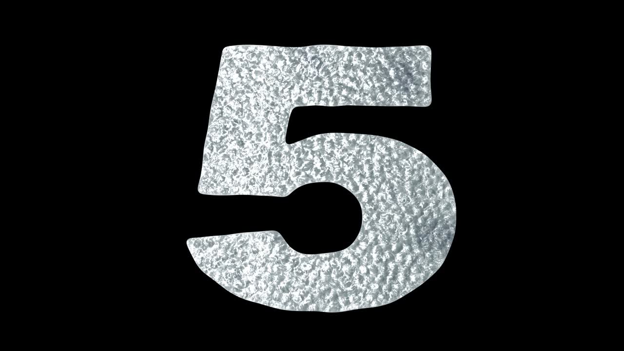 Number 5 - Animated Ice Water Numbers Concept