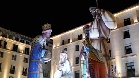 giant nativity scene statues light up city square for three kings day