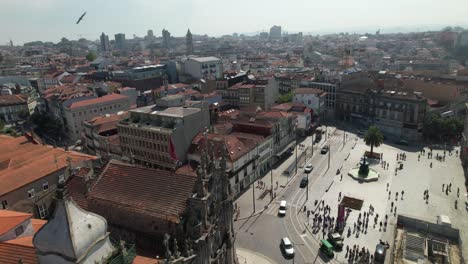 aerial historic city buildings of porto, portugal