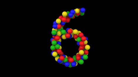 toy ball animation themed font  number 6