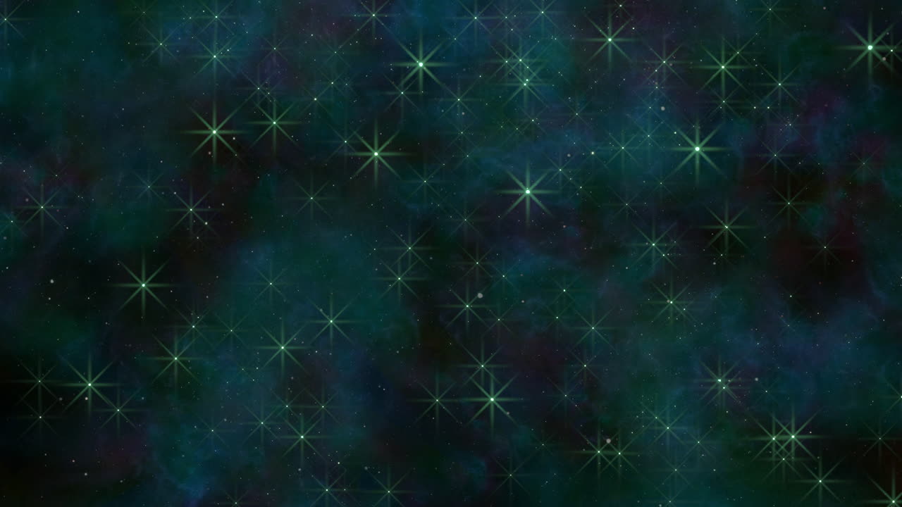 Notte incantevole: sfondo blu scuro con stelle verdi luminose.