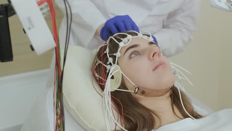 patient brain testing using encephalography at medical center