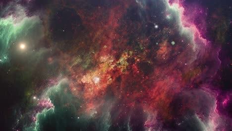 space travel through a nebula