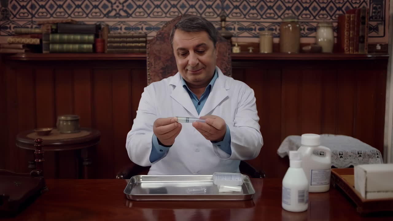 Doctor Examining Medicine