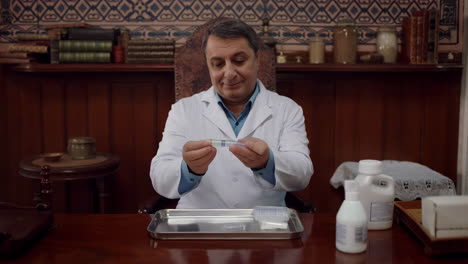 doctor examining medicine