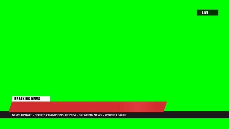 Breaking News grafik-overlay til under tredjedel af skærmen på grøn skærm