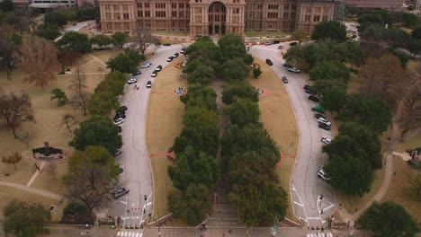 Enfoque-Del-Edificio-Del-Capitolio-Del-Estado-De-Texas-Cerca-4k-60fps