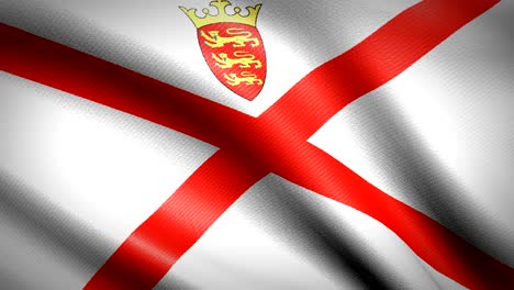 bandera de jersey. animación de bucle sin costuras. video de alta definición en 4k