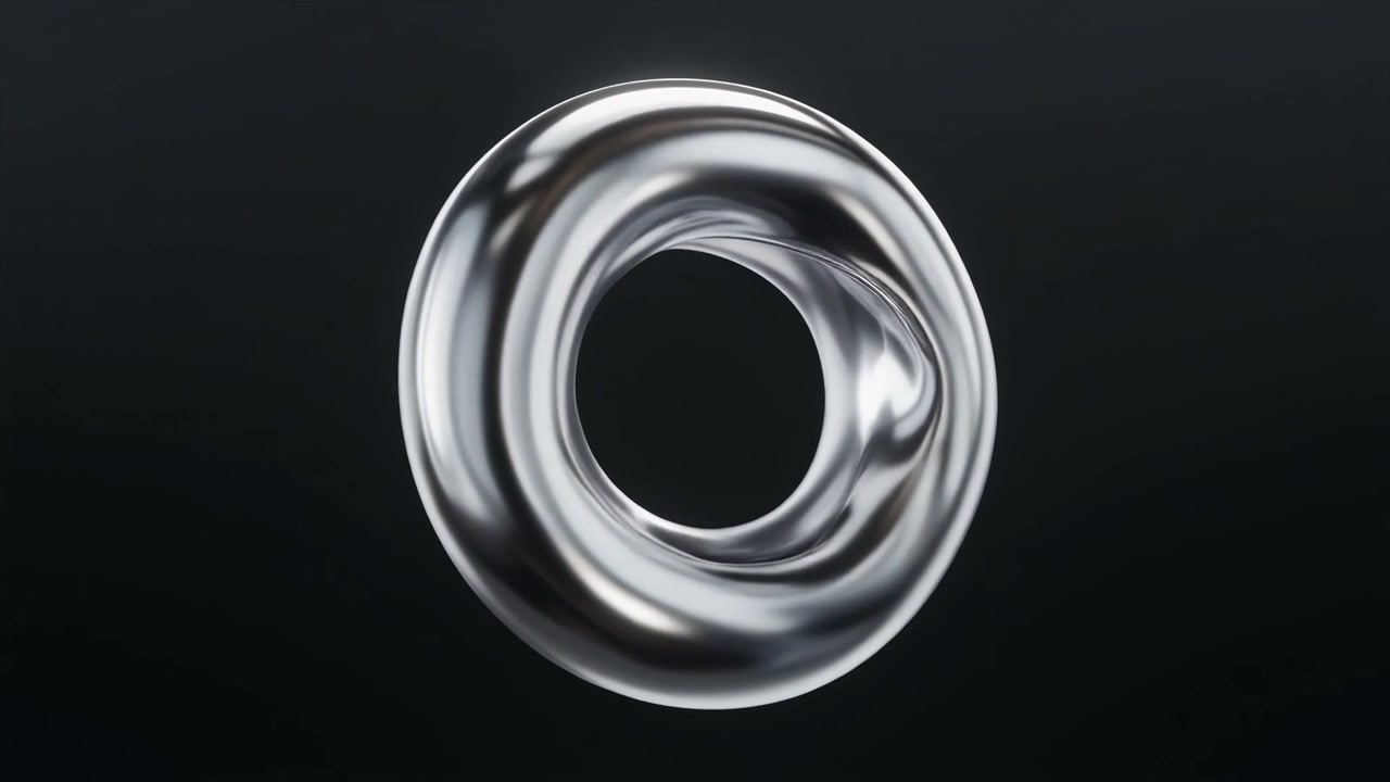 Abstract Metallic Torus Rotating in Dark Space