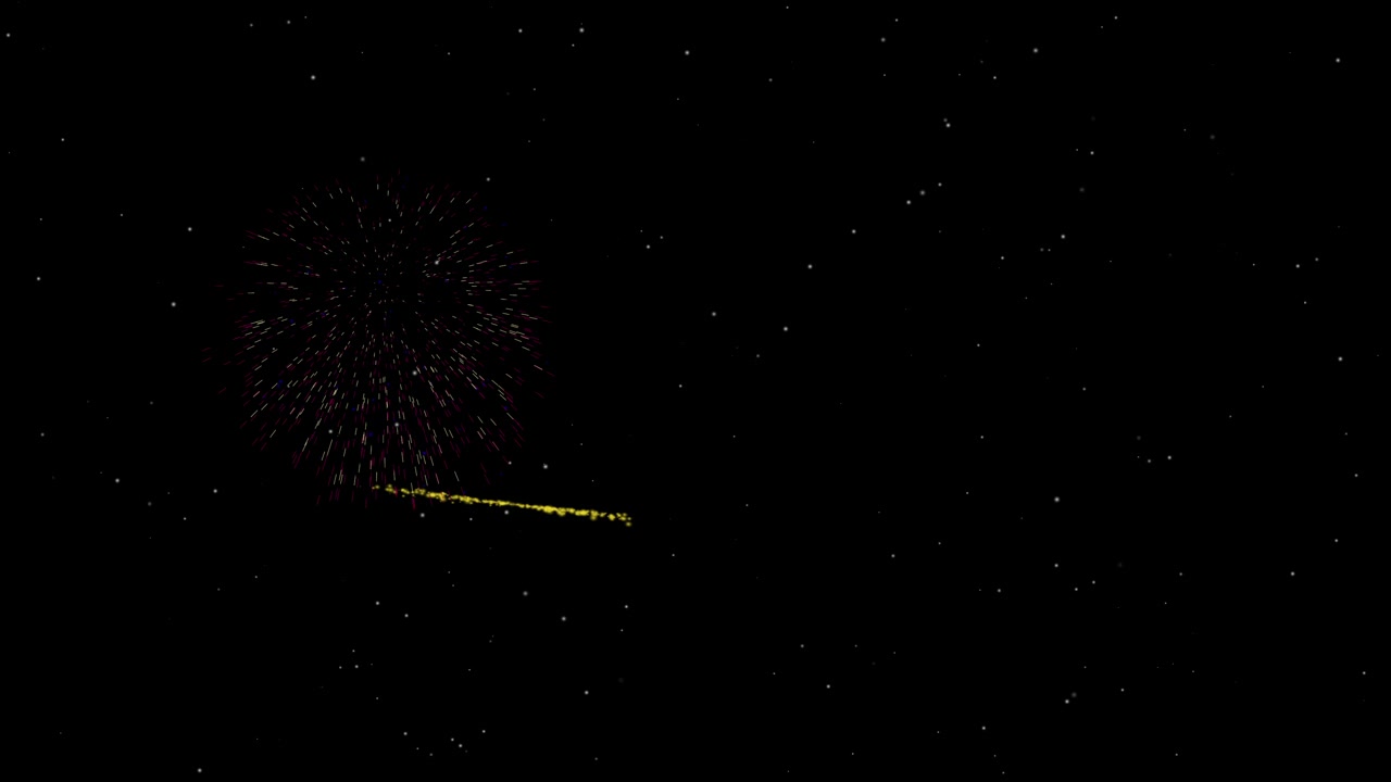 Sovrapposizione di sfondo con spettacolo di fuochi d'artificio, Giorno dell'Indipendenza, Capodanno con pochi fuochi d'artificio multicolori su sfondo stellato