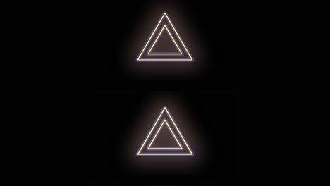 neon geometric triangles pattern with neon pulsing light