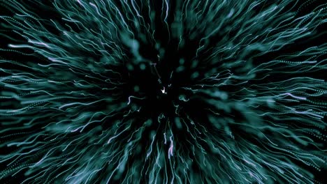 Animation of exploding pink firework on black background