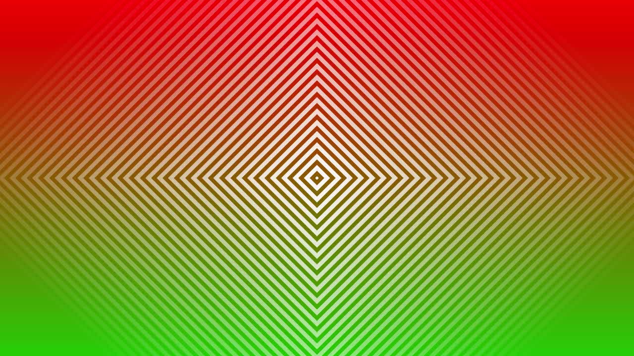 animación gráfica de movimiento línea polígono simétrico espejo fondo bucle patrón diseño color efecto digital visual ilusión óptica verde rojo 4k