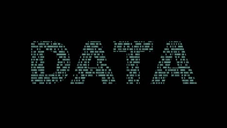 data and binary numbers in green color on a black digital computer screen.