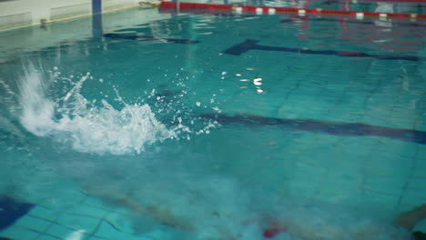 Man-does-a-pool-diving-and-swim-with-freestyle-technique