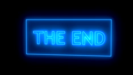 the end sign in neon style