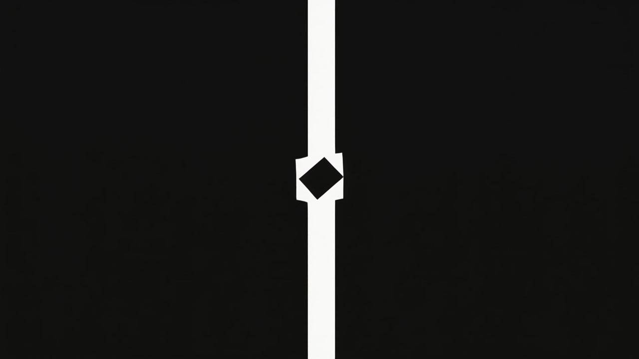 Abstract Animation of a Rotating Square on a Vertical Line