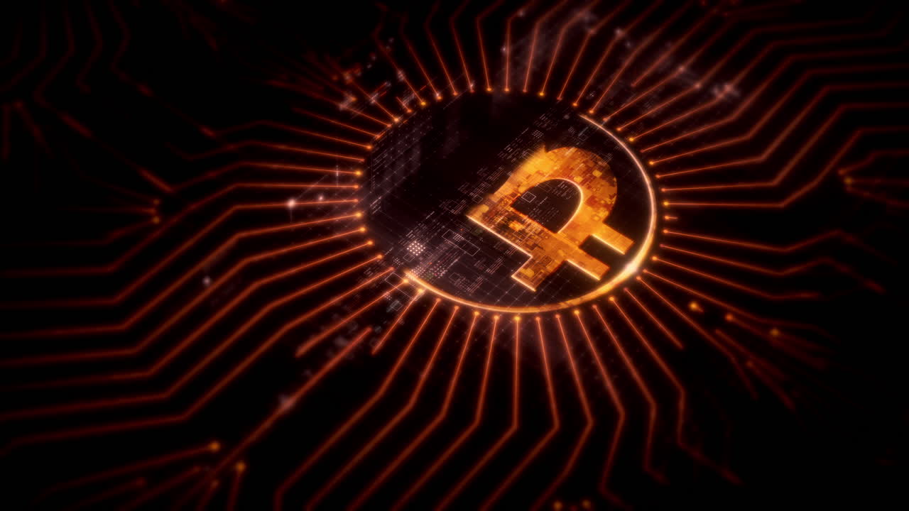 fondo digital futurista que destaca la tecnología avanzada de criptomoneda y cifrado, con redes blockchain y sistemas criptográficos seguros: bitcoin