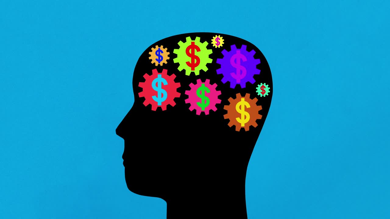 pensamientos de dólares multicolores