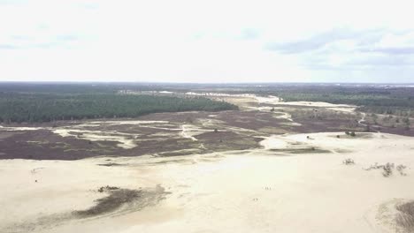 aerial view of the dry big sand dune in the netherlands. beautiful aerial video of the sand dune.