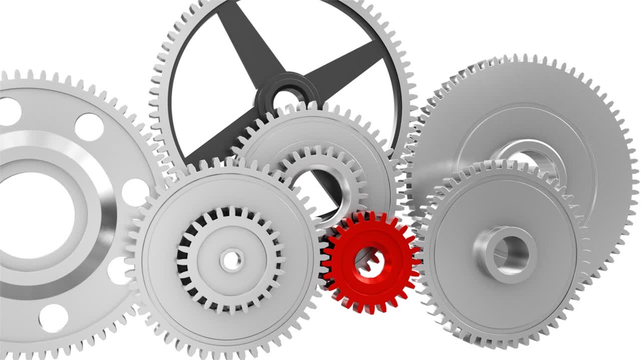 기어와 함께 산업용 비디오 배경 3d 애니메이션