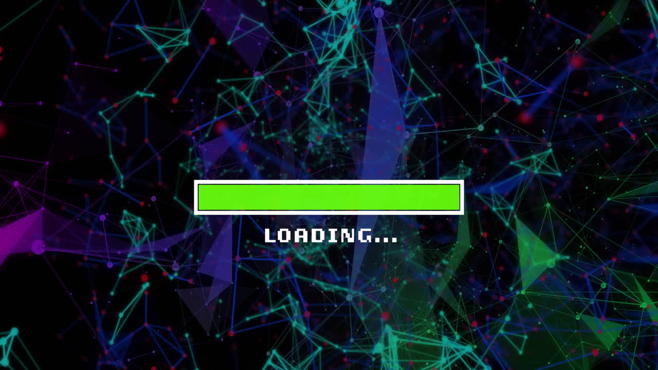 검은색 배경에 연결 네트워크의 애니메이션