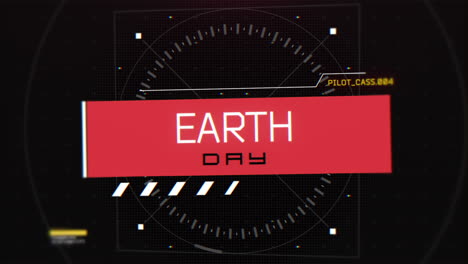 earth day on digital screen with hud elements