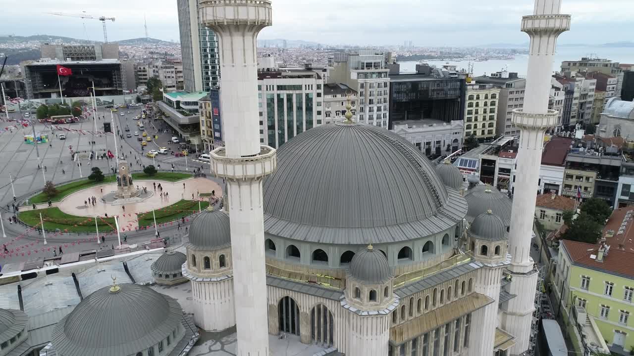 October 19, 2020 in Istanbul Turkey. Taksim Square aerial views.