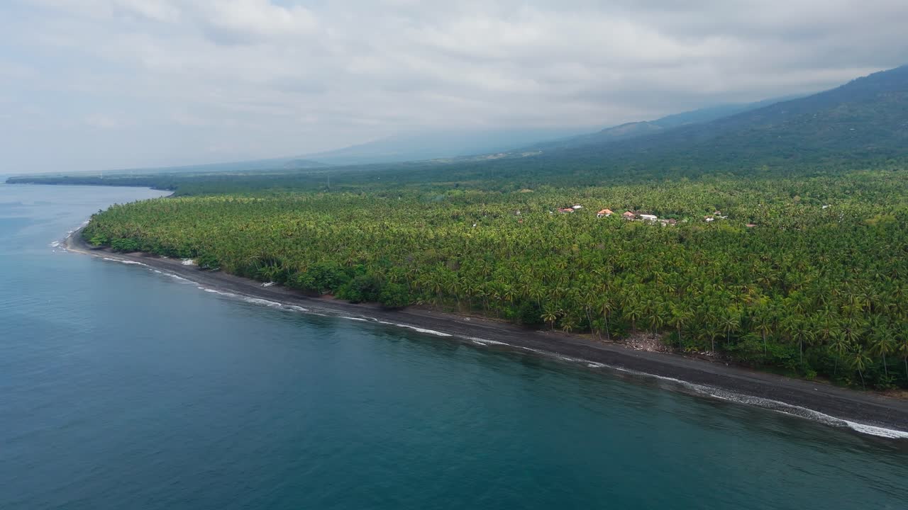 Aerial View Of Gretek Beach In Bali, Wide View Of Tropical Coastal Landscape
