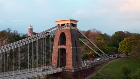 drone shot of toll barriers at clifton suspension bridge bristol