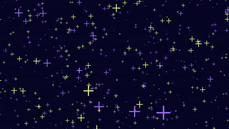 cross pattern of pink and blue dots on black background - seamless pattern