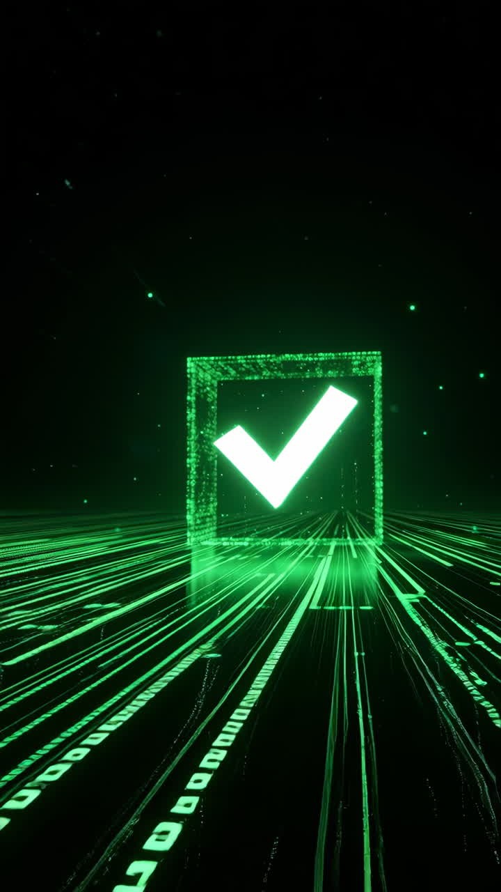 Digital Checkmark Validation with Binary Code Data Stream