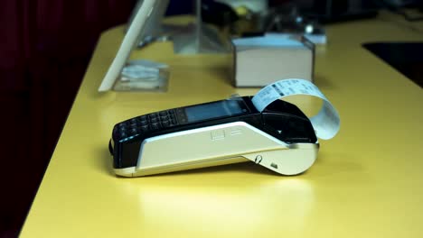 point of sale terminal on a table