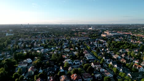 vista aérea de los suburbios de munich
