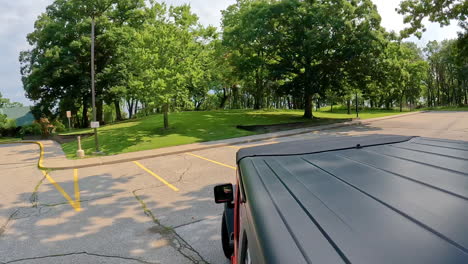 scenic parking lot in a summer park