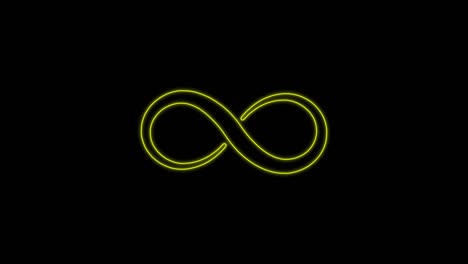 animated infinity symbol with a neon glow. abstract neon glowing infinity. on a black background.