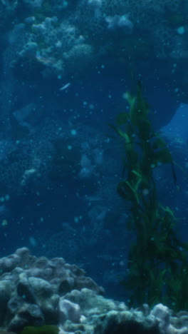 underwater scene with coral reef and fish